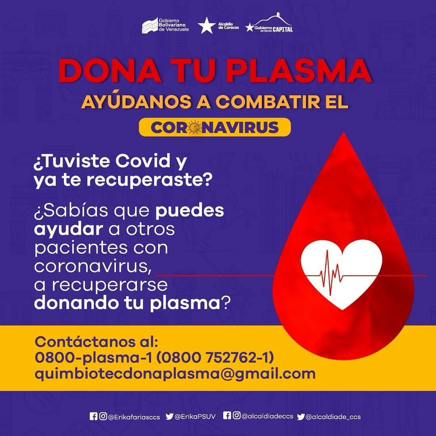 🗣️❣️𝐄𝐒 𝐂𝐎𝐍𝐓𝐈𝐆𝐎❣️🇻🇪 

Si tuviste COVID-19, dona tu plasma. 

La solidaridad es clave para vencer la pandemia.

Si tú te cuidas, también ayudas a proteger a los más vulnerables. 🧓👦🦽👩‍🦯
#LaVerdadDeVenezuela