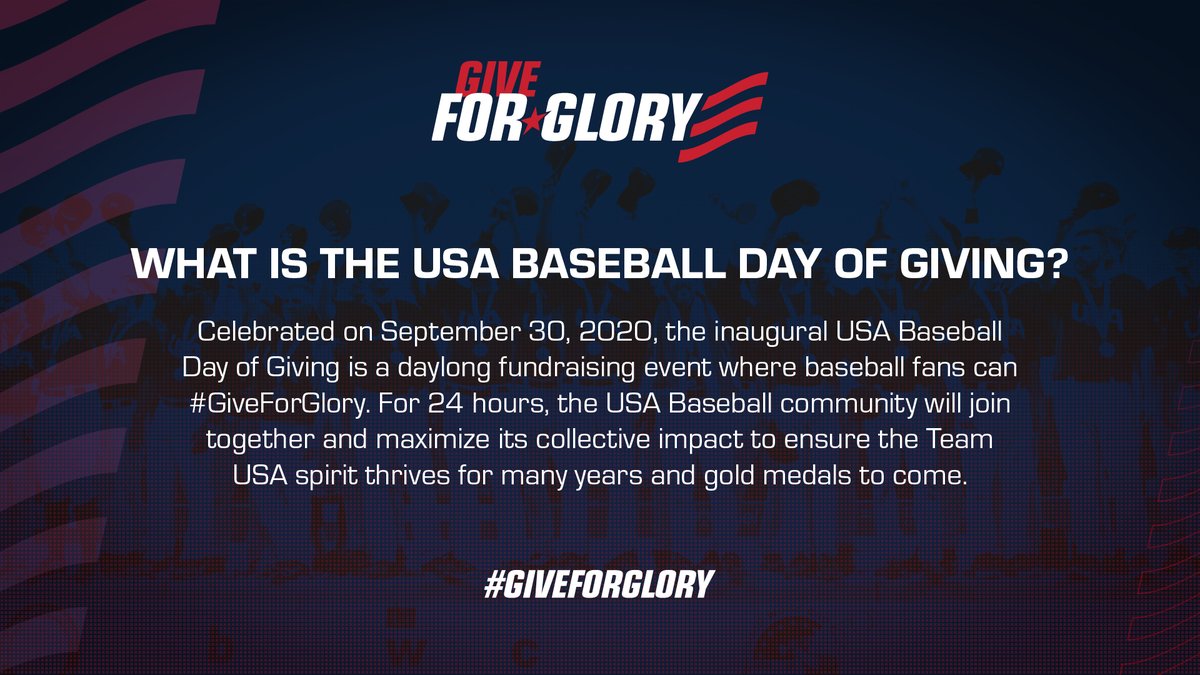 Mark your calendars 📆 #GiveForGlory on September 30 and you will help athletes realize their dream of playing #ForGlory🇺🇸 LEARN MORE: GiveForGlory.com
