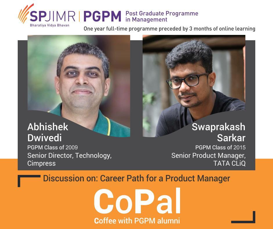 PGPM_SPJIMR's tweet photo. PGPM alumni Mr. Abhishek Dwivedi, Senior Director-Technology, @Cimpress & Mr. Swaprakash Sarkar, Senior Product Manager, @TataCLiQ met the IM batch of PGPM 2020 to discuss the nuances of product management #pgpm #pgpm2020 #alumni #IamSPJIMR #inkedbyspjimr
https://t.co/wOQk1fWTxT https://t.co/dMBPwG9dYG