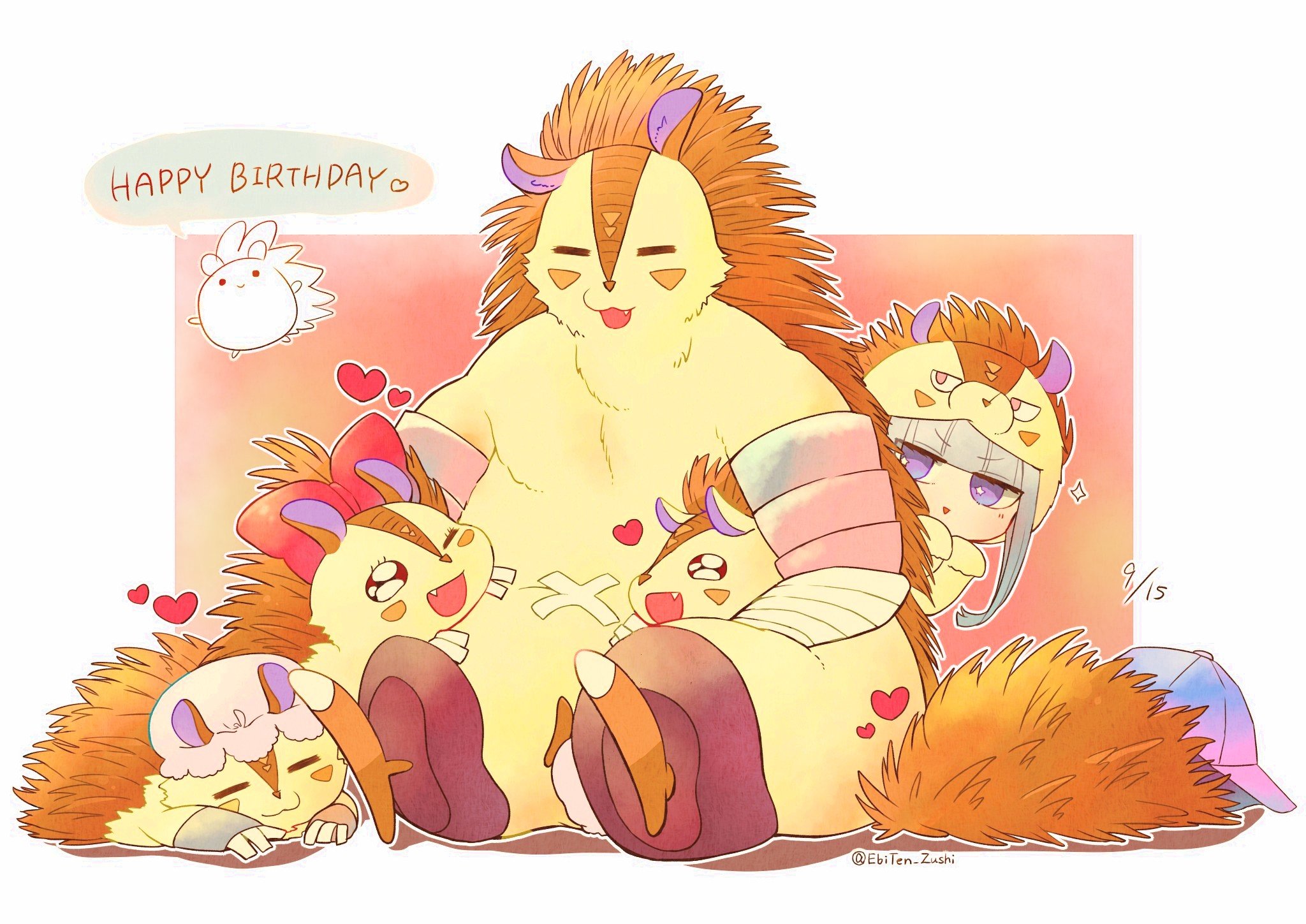 海老 Happy Birthday はりとげマジロでトゲユキなとげちゃん 誕生日おめでとう これからも面倒見の良いモチモチなとげちゃんでいてください T Co Zjyrltpfnb Twitter