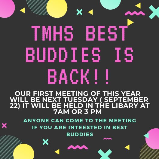 TMHSBB's tweet photo. WE ARE BACK!! First meeting next Tuesday. See you there!!💜🥳✨ https://t.co/YA0cNg1HqQ