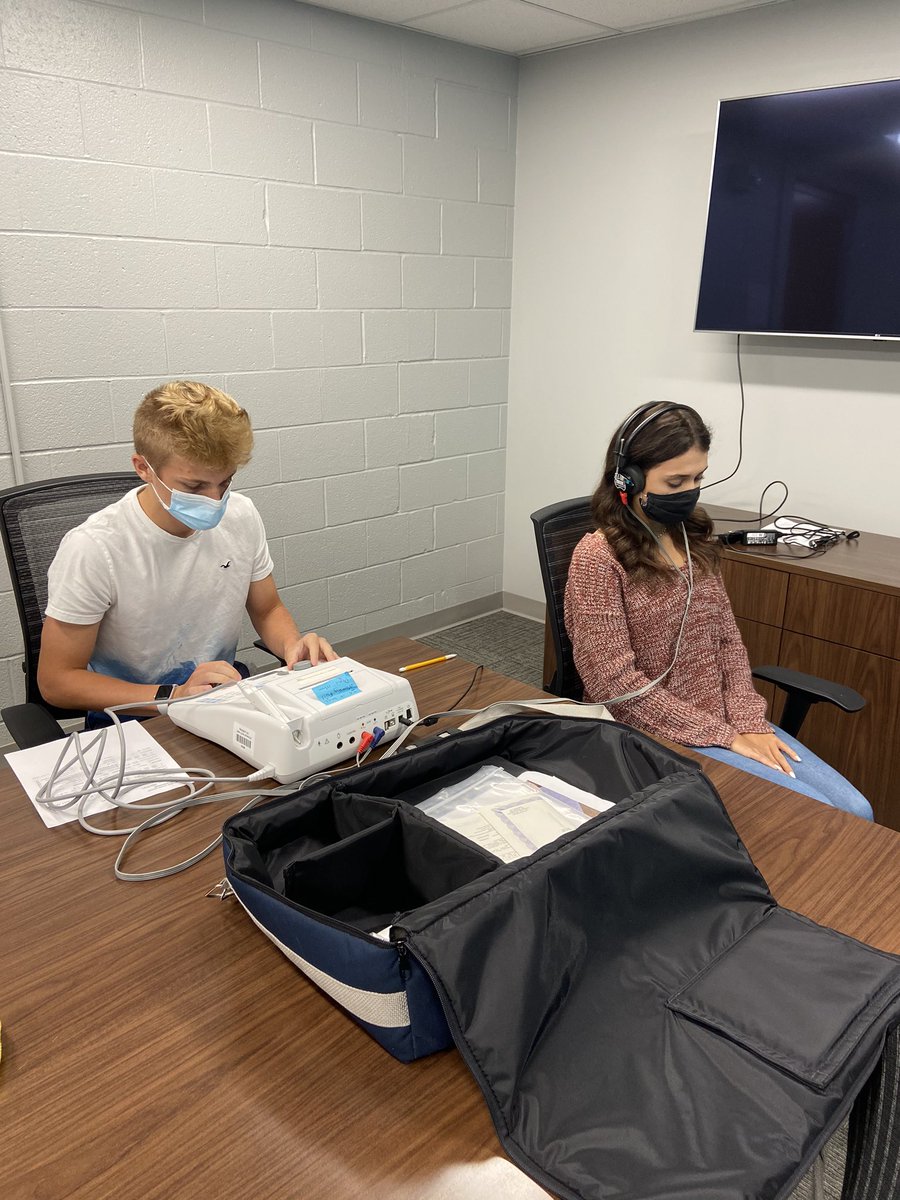 LMHSCTE's tweet photo. LMHS Health Tech students working towards their hearing screen certification through the Ohio Department of Health. Love the hands on opportunities for our students provided by teacher Chris Baker. #CareerTechOhio https://t.co/BvOxh7UWMV