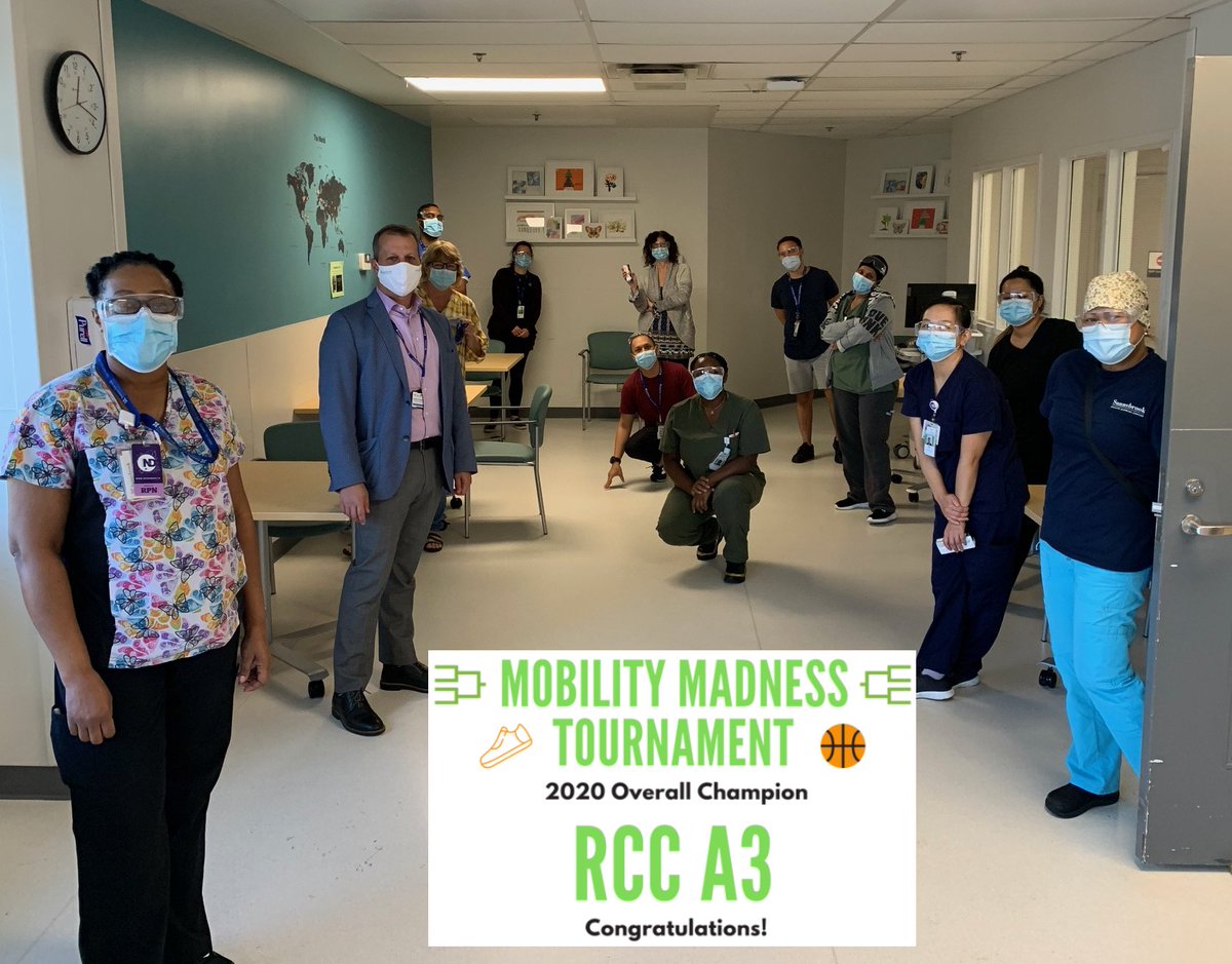 Our <a href="/Sunnybrook/">Sunnybrook Health Sciences Centre</a> mobility madness tournament is long over, but it's never too late to celebrate excellence.  Great work RCC team getting your patients mobilized!

<a href="/MsBHales/">Brigette Hales</a> @avasgo <a href="/OTJonLo/">Jonathan Lo</a>