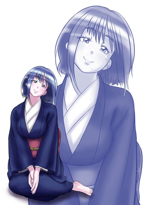 着物女子のtwitterイラスト検索結果