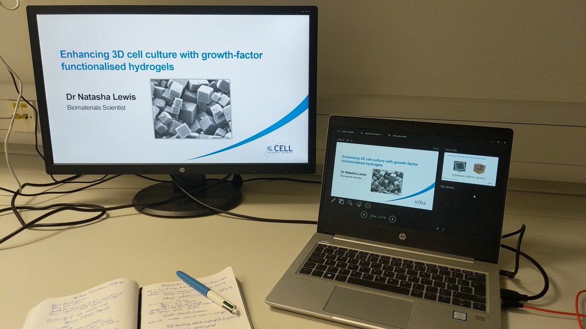 NatashLew's tweet photo. Great to be able to share my work on PODS growth factors and hydrogels today at the @3DbioNet workshop! @theglasgowcemi @CellGuidance #3DbioNet #gelsgelsgels https://t.co/ffGKtM43A7