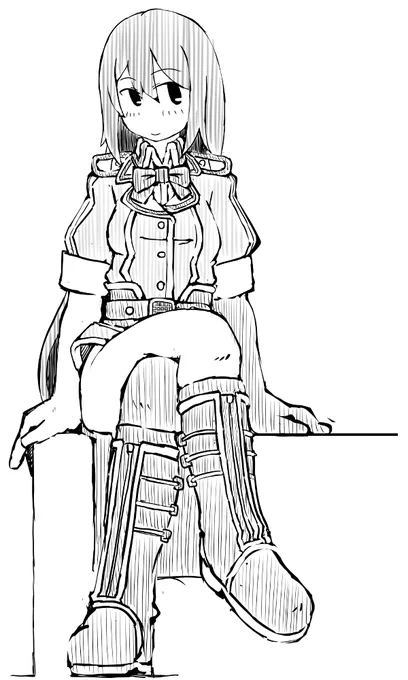 艦これラクガキ、筑摩さん^^ 