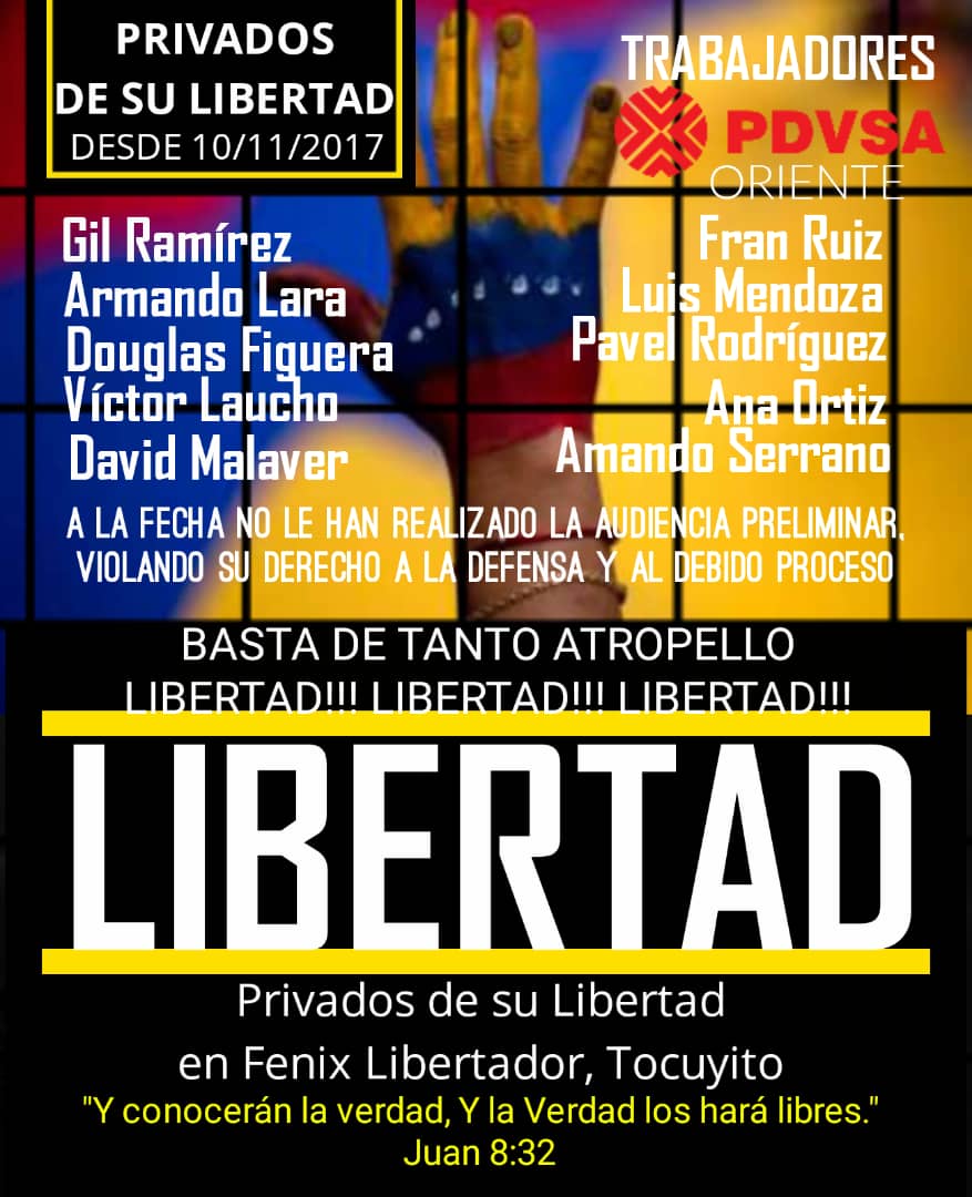 Gledys31759330's tweet photo. @KevinAviladdhh @mirelct @KevinAviladdhh en funciones de su cargo pedimos apoyo para la causa PDVSA #Monagas  3C-18520-18 EXP. Que reposa en el TRIBUNAL TERCERO DE CONTROL DEL AREA METROPOLITANA DE Css. 34 meses sin AUDIENCIA @mirelct @MinpublicoVE @TSJ_Venezuela @NicolasMaduro https://t.co/Si0OHj8Ysb