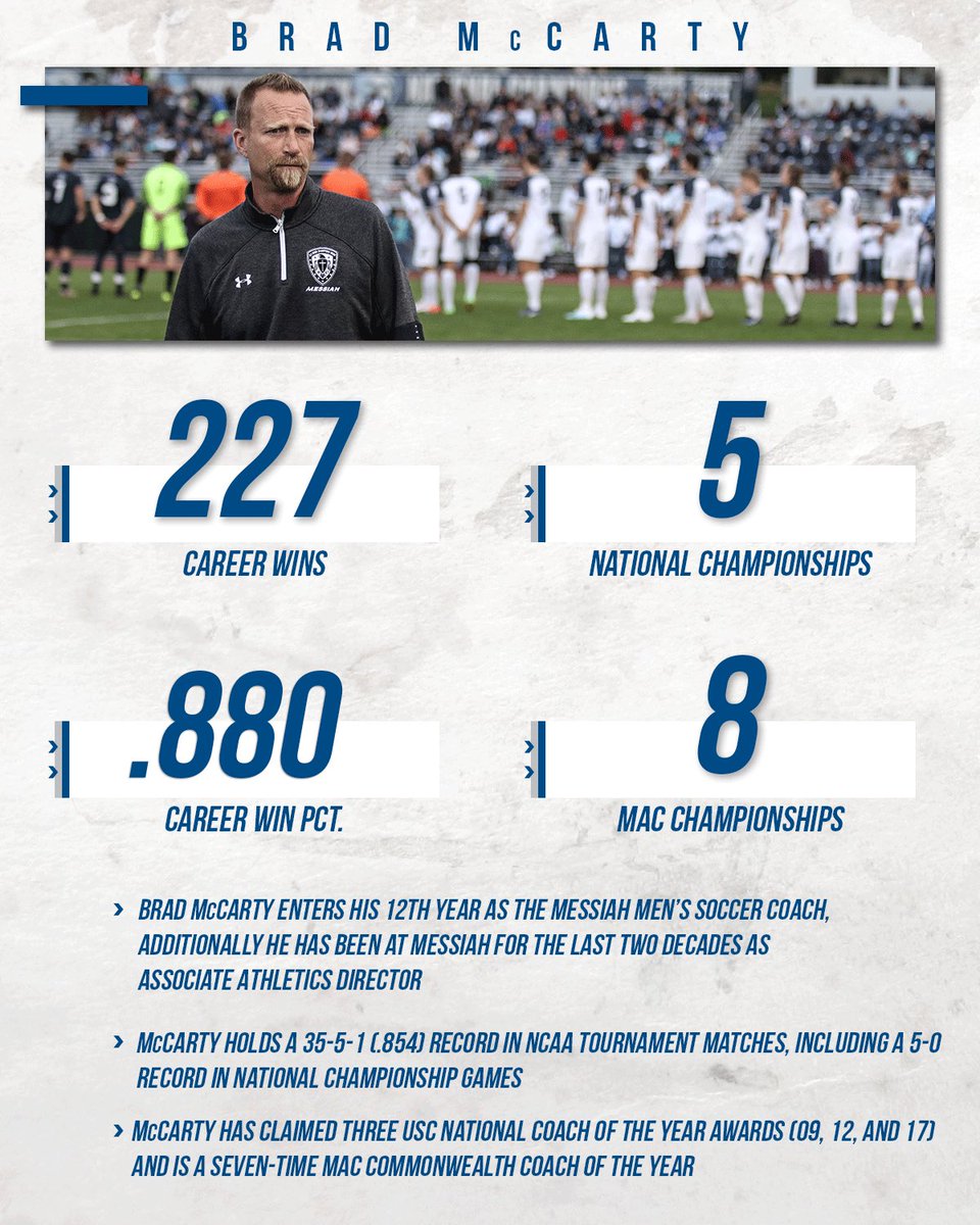 MessiahSports's tweet photo. Brad McCarty, head coach of men’s soccer, is the next installment of our #GetToKnowMessiah series!
#MessiahMSOC
#GoMessiah https://t.co/zVdGmXuqmZ