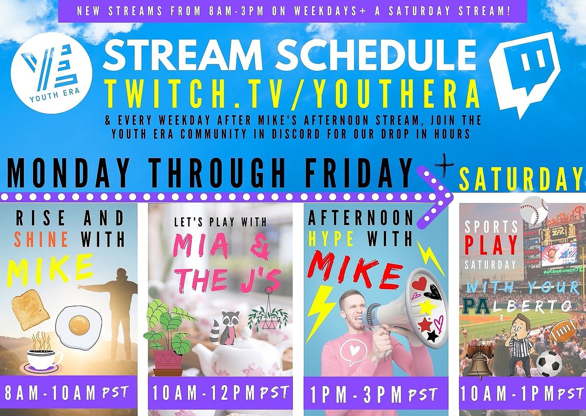 anders_kye's tweet photo. Mike's back 😎 and he's #livenow on Twitch with you daily dose of domination &amp; a side of empowerment! 🎮🎯 Come hang with us! #youthera #twitchaffiliate #SupportSmallStreamers #lgbtqia #youth #peersupport #MentalHealth #fortnite #valorant #warzone #videogames ->Link in Bio! https://t.co/d0WGwwDeOI