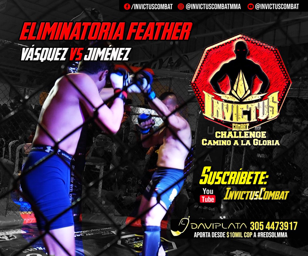 InvictusCombat's tweet image. 💥 Las acciones definen lo que profesas, no pierdas detalle del combate entre LobovsParca 🏆#ICC #CaminoALaGloria🏆🔥 #redsolmma Dona $10mil Cop a través de Daviplata al #3054473917 notifica tu aporte vía WhatsApp, recibe el link de este gran combate y participan en la rifa. #mma