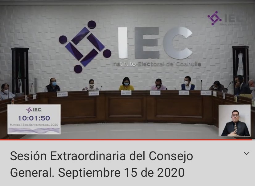 IECoahuila's tweet photo. Sigue la transmisión en vivo de la Sesión Extraordinaria del Consejo General del @IECoahuila en la siguiente liga: https://t.co/D399yPUmlk #Coahuila #18DeOctubre #SeguroVotamos https://t.co/WyELXctyTL