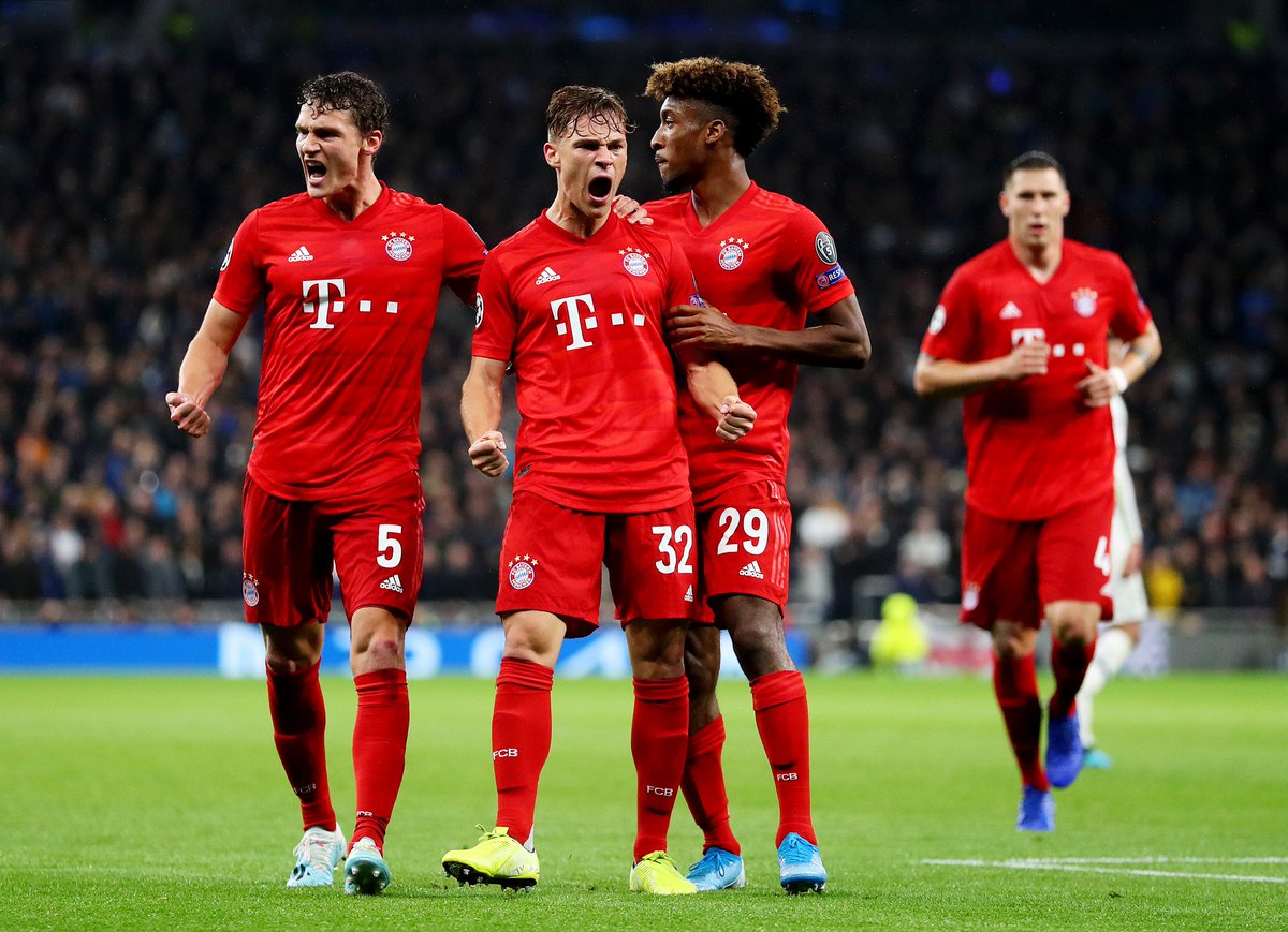 7. Kimmich's goal to make it 1-1 against SpursAfter the bad beginning of the game for Bayern this goal was also incredibly important in this game. It brought the the team back and waked the team up. This wonderful long shot from Kimmich isn't just important but also beautiful!