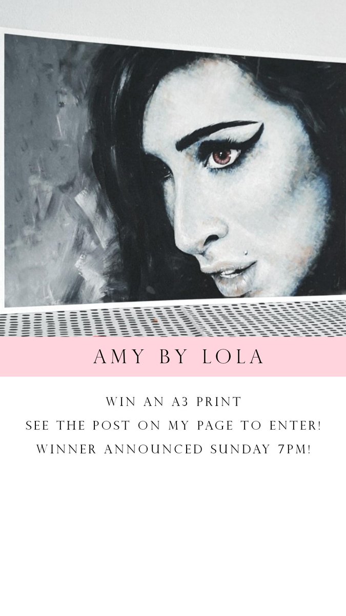lola_cola's tweet photo. Win an AMY BY LOLA a3 print. *please retweet and share with Amy fans. Lolanicolartwork on instagram xx https://t.co/Y5Sqrl3jWD