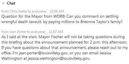 mgreenKY's tweet photo. .@louisvillemayor won't be taking questions during his COVID-19 briefing about a 2pm press conference presumed to be about the city's settlement with the family of Breonna Taylor: https://t.co/AUTS758Wb6 (via @WDRBNews) https://t.co/wje8E0I0Ce