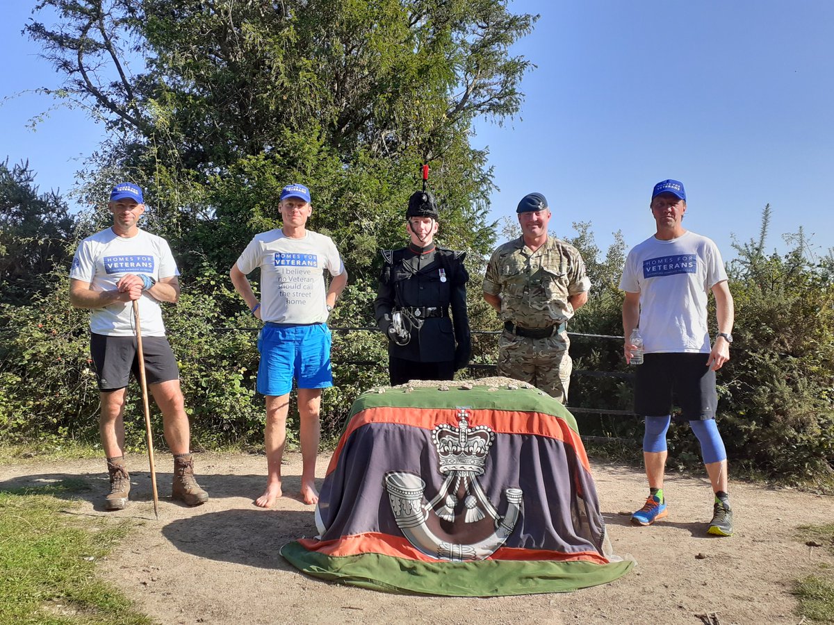 H4V_Alabare's tweet photo. What an amazing weekend, what an amazing trio!  Thank you so much to Alex, Charles and Tom who completed the epic 177mile #OffasDyke in aid of our Veterans. They were greeted by Major Rod Poulter MC and Rifleman Sean McGrogan of 1st Bn The Rifles #OFFA2020 https://t.co/Ipm617tv31