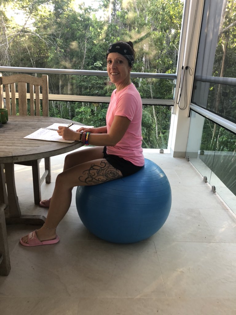 sanfranfit's tweet photo. This week we are focusing on using a stability ball in different ways and how to incorporate simple exercises when stuck at a desk.  Who has a stability ball at home and do you use it? #stabiltyball #stabiltyballexercises #goodposture #balance #coreconditioning https://t.co/4S2YYLYYuY