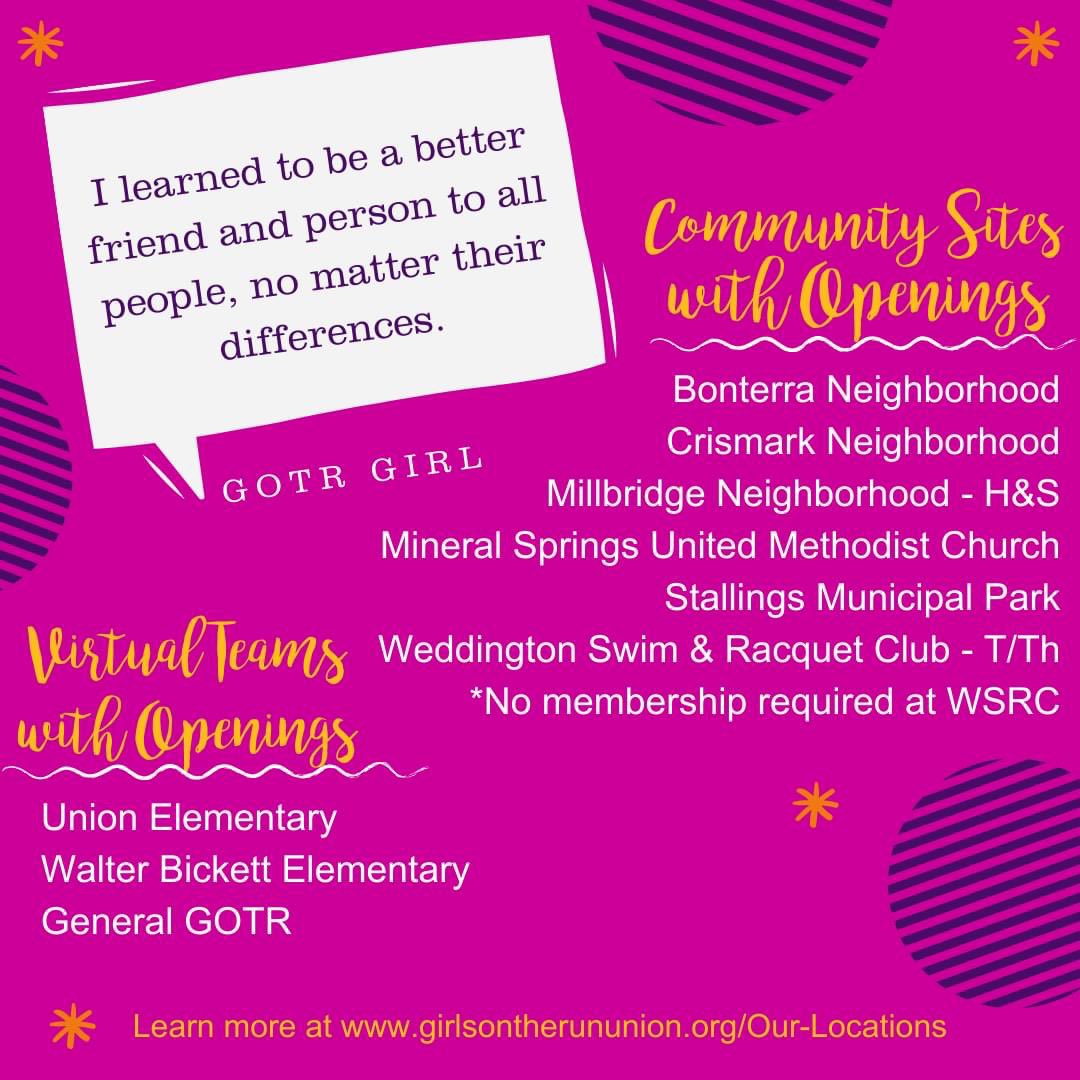 Girls on the Run Union County tweet media