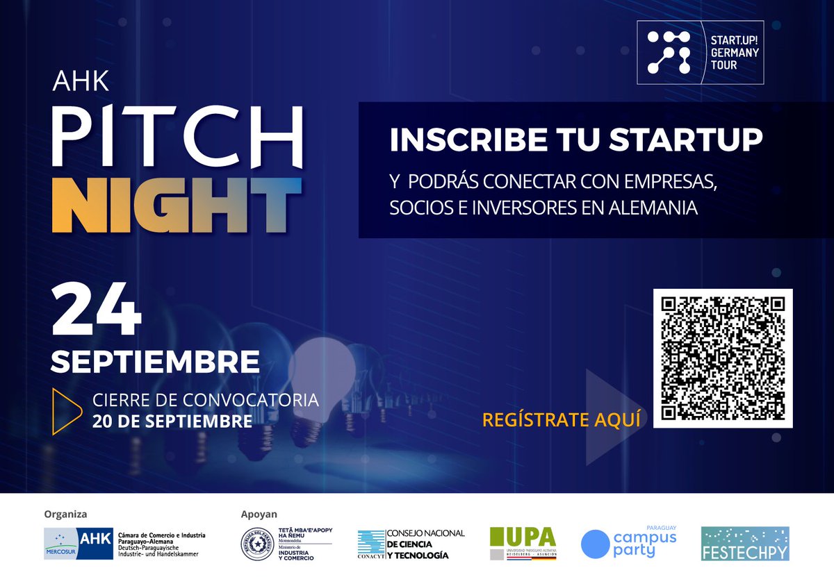 ¡Postula tu #startup hoy! 🚀

Ingresa aquí y entérate como participar -> bit.ly/3mrl6qi

#PartnerParaStartups #PartnerEnParaguay