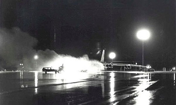 Tonight in 1980 at Grand Forks AFB, North Dakota, the number five engine on the right wing of a B-52 on ground alert caught fire during a drill. The aircraft was loaded with 8 Short-Range Attack Missiles (armed with 170-200-kt W69 warheads) and 4 B28 bombs (70 kt to 1.45 Mt).
