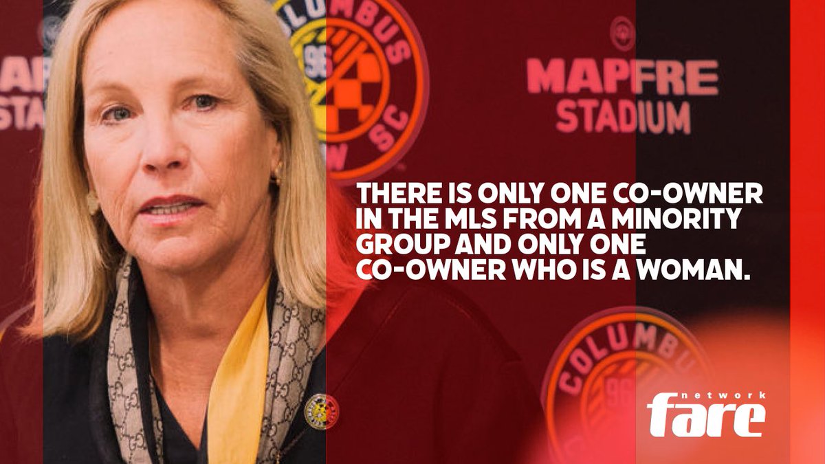 Starting with ownership in the MLS. One woman co-owner One minority co-owner