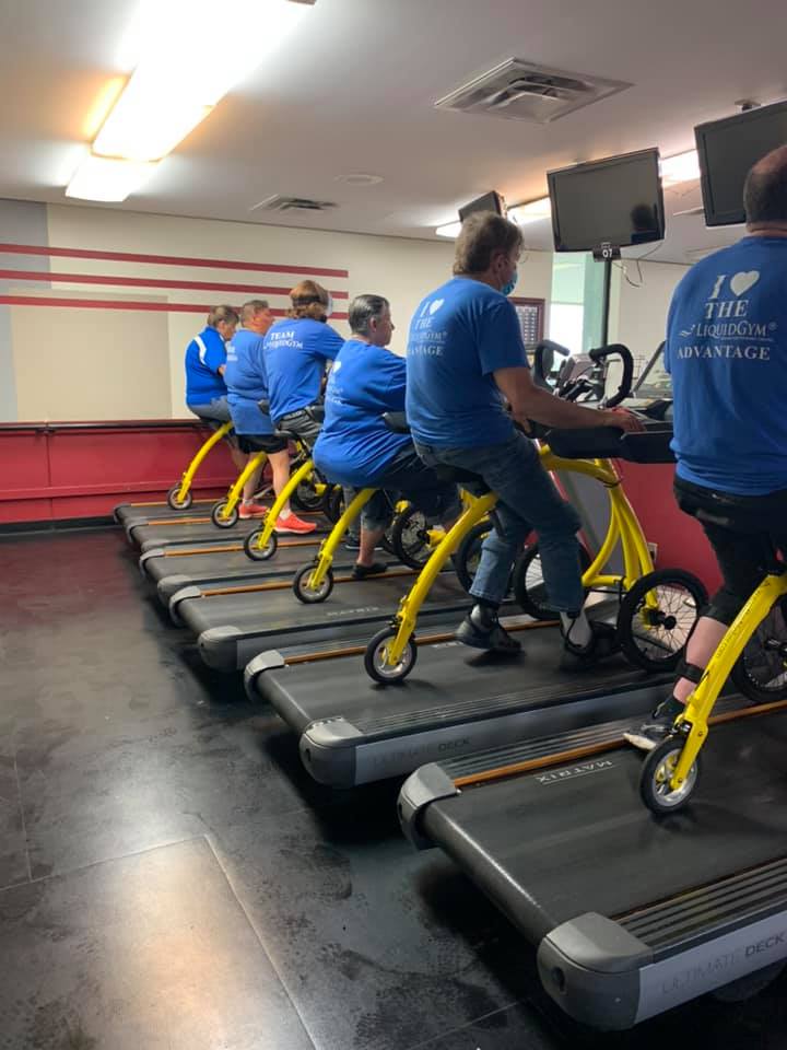 Alinker Academy class on treadmills! Innovative way to #keepmoving - year round.  #therapy #exercise #rehab #treadmill #Training #MultipleSclerosis #alinker #mobility #alinkeracademy #2Legit2Quit #innovation #ExerciseAtHome