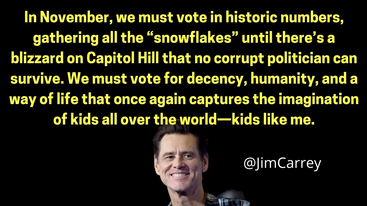 frontpage_live's tweet photo. .@JimCarrey just crushed @realDonaldTrump. Retweet this. And FOLLOW @frontpage_live! We are so close to our next goal of 10K followers! 💥💥💥 https://t.co/Tb55dMcZZ0