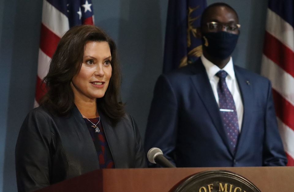 migovernment's tweet photo. Today, @GovWhitmer signs order reopening gyms and pools, permitting organized sports with strict safety measures. Read more at https://t.co/q20qGQUn97 and find the latest data, information, and #COVID19 news in Michigan at https://t.co/niRBexCYOy. #MaskUpMichigan https://t.co/ZzJKQnvlOe