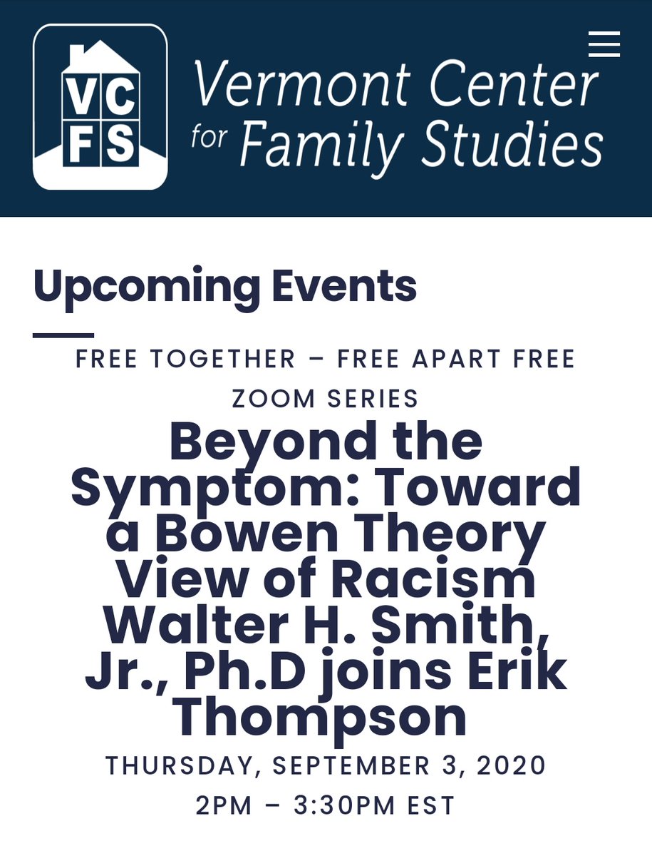 jano_astorga's tweet image. En conferencia @VCFS2 "Más allá del síntoma: Hacia una visión del racismo desde la teoría de Bowen". Dr. Walter H. Smith joins Erik Thompson #BowenTheory 📚
