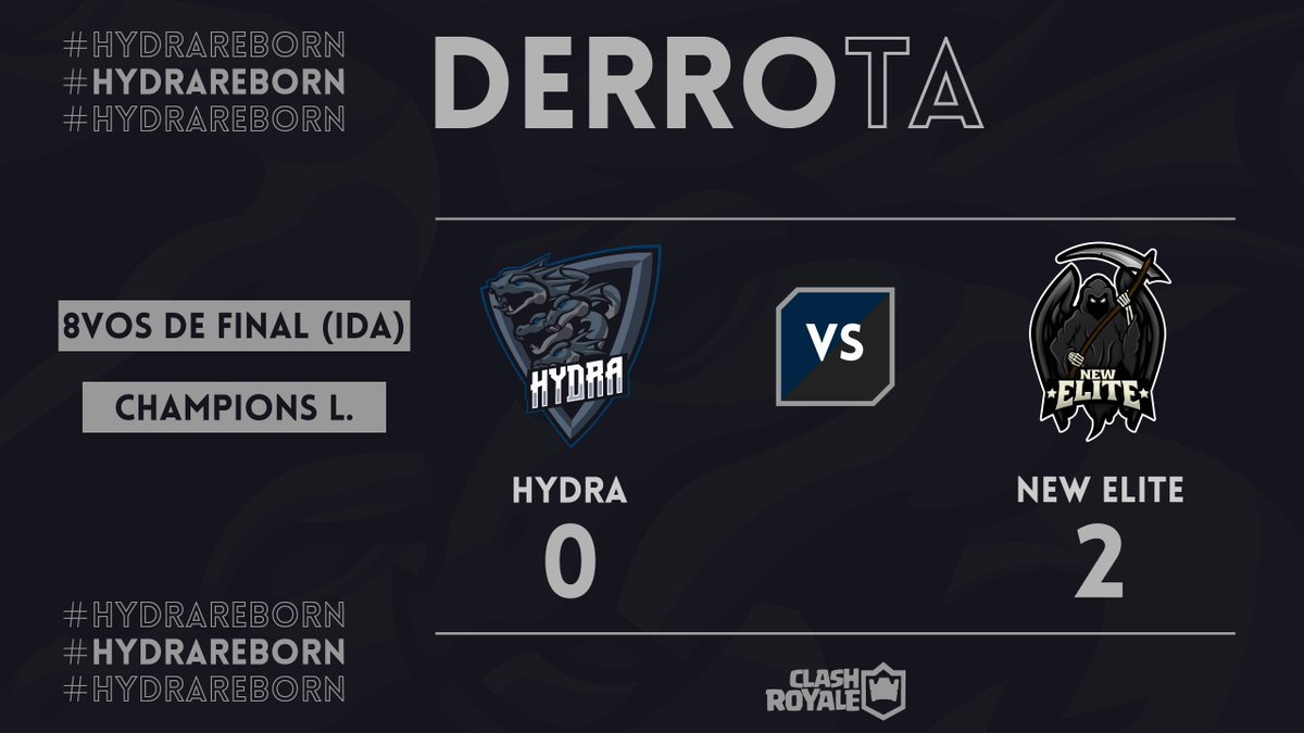 HydraCR_'s tweet photo. @UefaClash @NewElitePR #CR | ¡DERROTA!

El día de ayer caemos con un rotundo 0-2 en el primer partido de los octavos de final de la @UefaClash, ante los chicos de @NewElitePR. Trabajaremos para poder recuperarnos y remontar la serie en el partido de vuelta. ¡Esto aun no se termina! 🔥

#HydraReborn https://t.co/rkIEeEFkXh