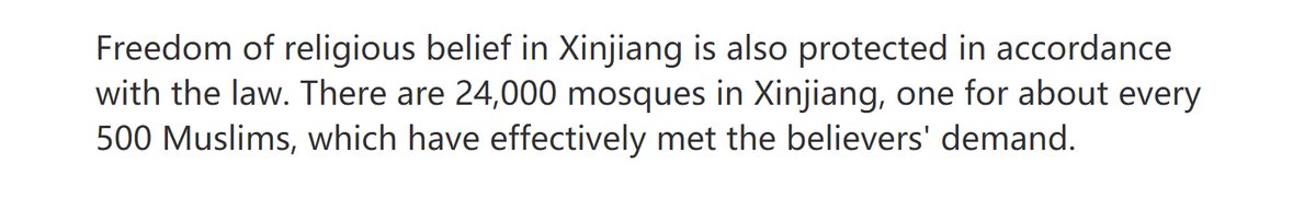 1/ What about the number of mosques? Outlets like  @CGTNOfficial and apologists have been recycling the official number of mosques in Xinjiang in hopes that it is uncritically consumed. Mosques in Xinjiang are: carefully controlled/monitored, many are deserted, and some destroyed