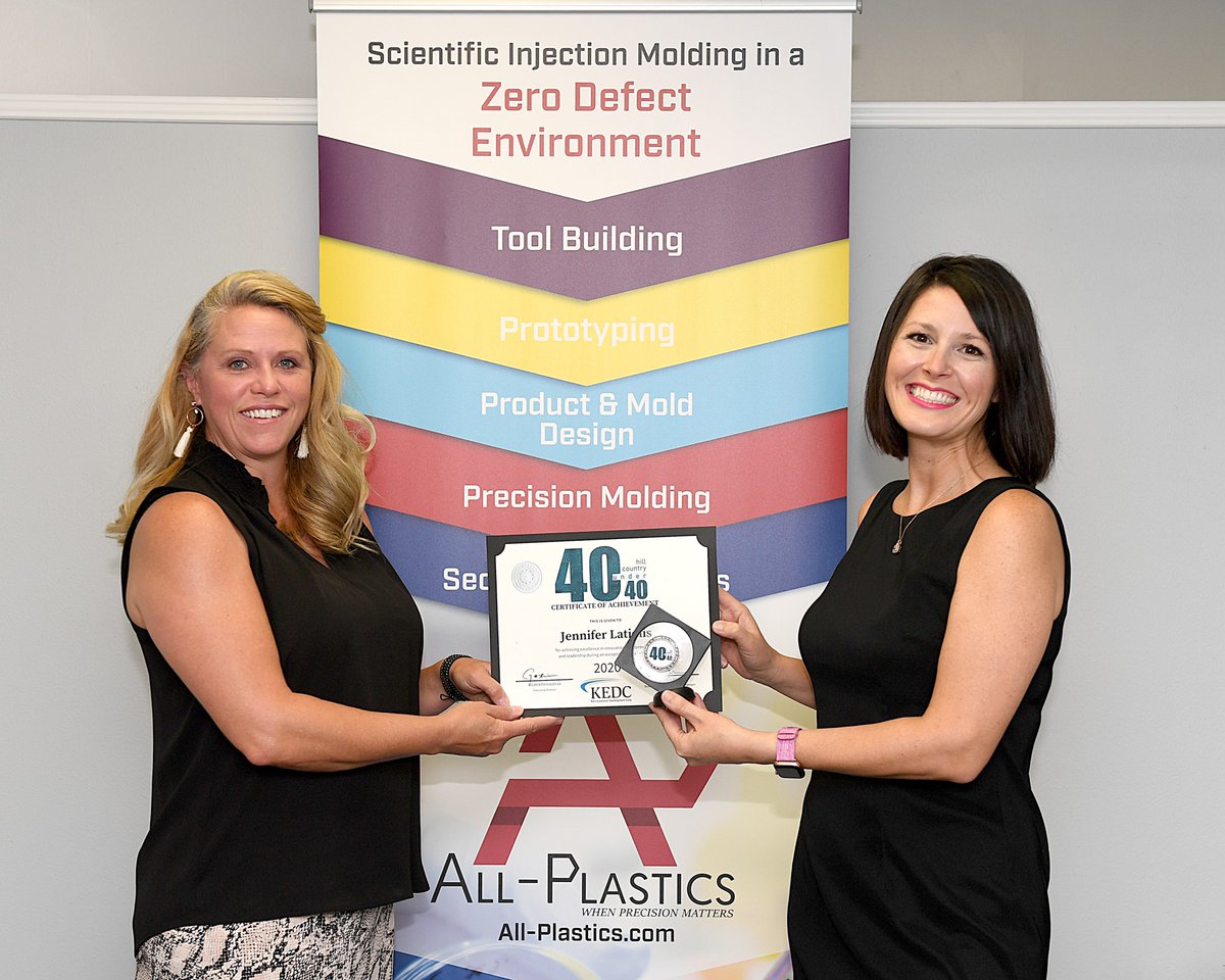 All_Plastics's tweet photo. Congratulations to our Development Director, Jennifer Latiolais, for being recognized in the first Hill Country 40 Under 40! The award honors recipients for excellence in innovation, entrepreneurship and leadership. @JennLatiolais https://t.co/TLdLIAgycy