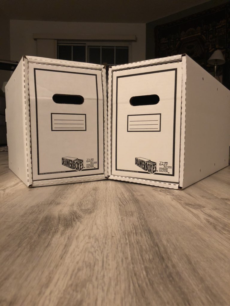 DrawerBoxes_'s tweet photo. A before and after shot of my long and short #DrawerBoxes ™ I built last night. All it took was a few minutes and they were ready to go! #comicbook #comicbookstorage #comicbookstore #comicbookboxes #comicbookbox #comicstoragebox #comicstorageboxes #comicboxes #comicbookcollector https://t.co/9Eo38XhaFA
