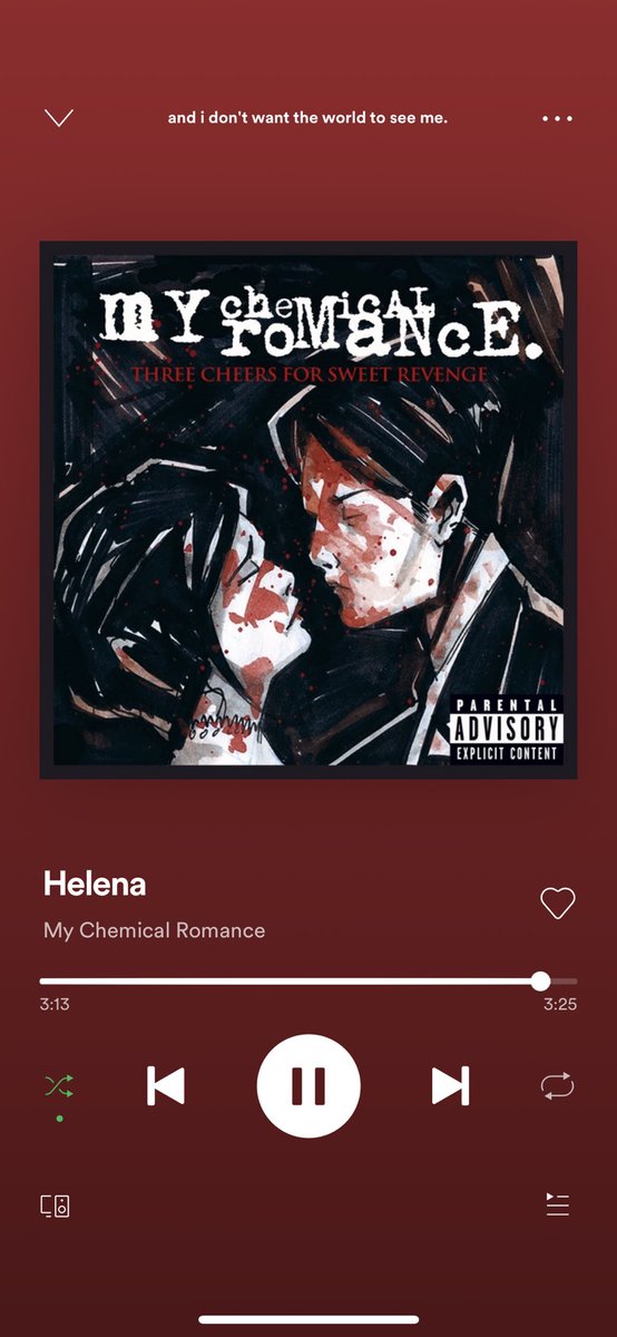 ANOTHER MCR ON SHUFFLE IM NOT SORRY SO LONG AND GOOD NIGHT