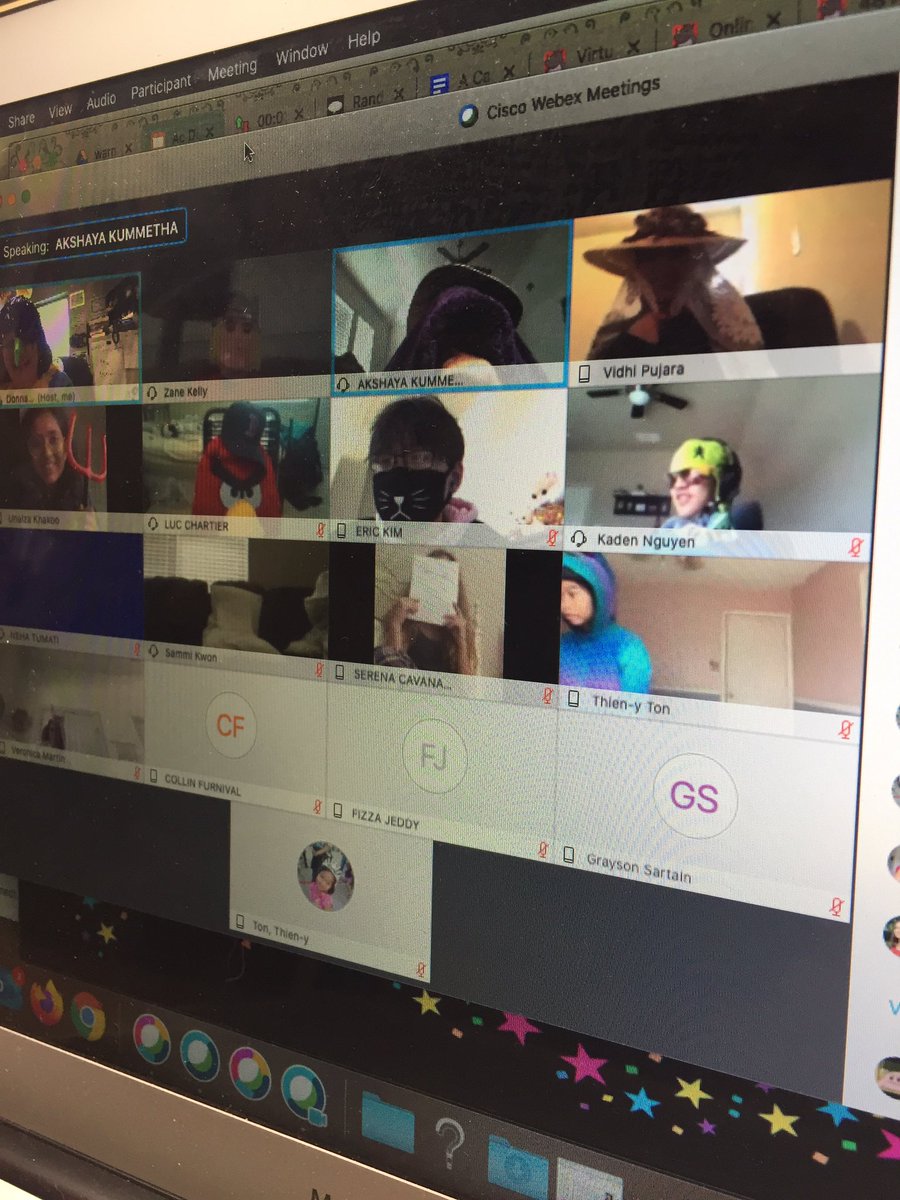 mrs_friend's tweet photo. Today in @HebronAcDec land, we had ourselves a virtual costume party! #anythingbuthuman #thesekidsareawesome https://t.co/zCPhi1HA7h