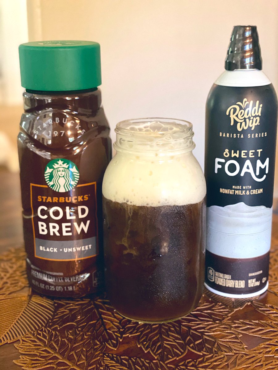 MakeupByMisela's tweet photo. This is perfection and so delicious . The sweet foam adds the perfect amount of sweetness and creaminess to my iced coffee ughhhhh I am obsessed. Now if only these Reddi Wip products weren’t sold out everywhere 😩😭🙈
#icedcoffee #StarbucksAtHome #starbucks #coldbrew #reddiwip https://t.co/SYuKWwL8XL