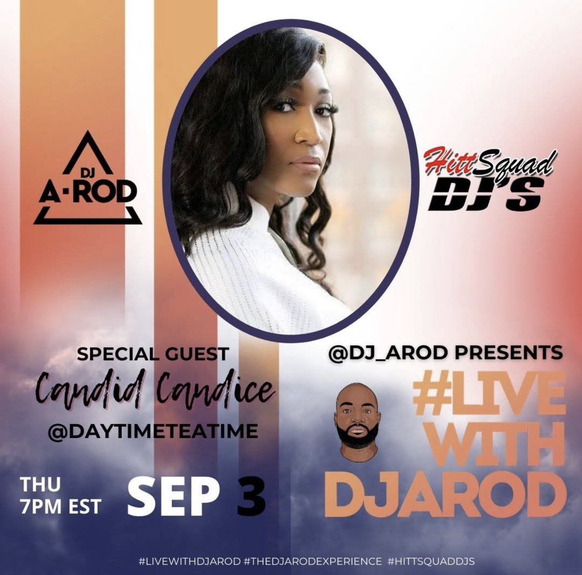 DaytimeTeaTime's tweet photo. TONIGHT at 7pm EST I will be interviewed by the phenomenal @DJ_AROD on Instagram LIVE! Be sure to tune in. #FOLLOW me @DaytimeTeaTime 
It’s time to Pour This Tea, Stir This Tea, and Sip This Tea🔥🎥🍵🎤🔥
#HittSquadDjs #LiveWithDjArod 
#DaytimeTeaTime #CandidCandice
#Exclusive https://t.co/ROlNnRnITR