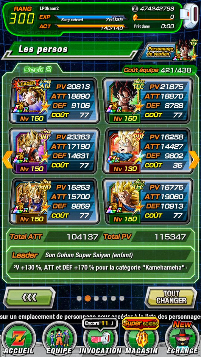 #DokkanSquad team kamehameha c'est comment mdr ?