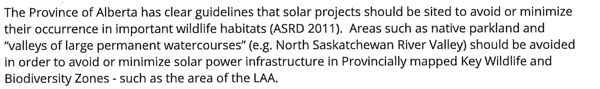 EricGormley1's tweet photo. Provincial guidelines state solar farms should not be in "valleys of large permanent watercourses" -- yet Epcor is determined to cover this 55 acre field across from Terwilligar Park with 45,000 solar panels. #goodcorporatecitizens https://t.co/LmlBEgMcKX