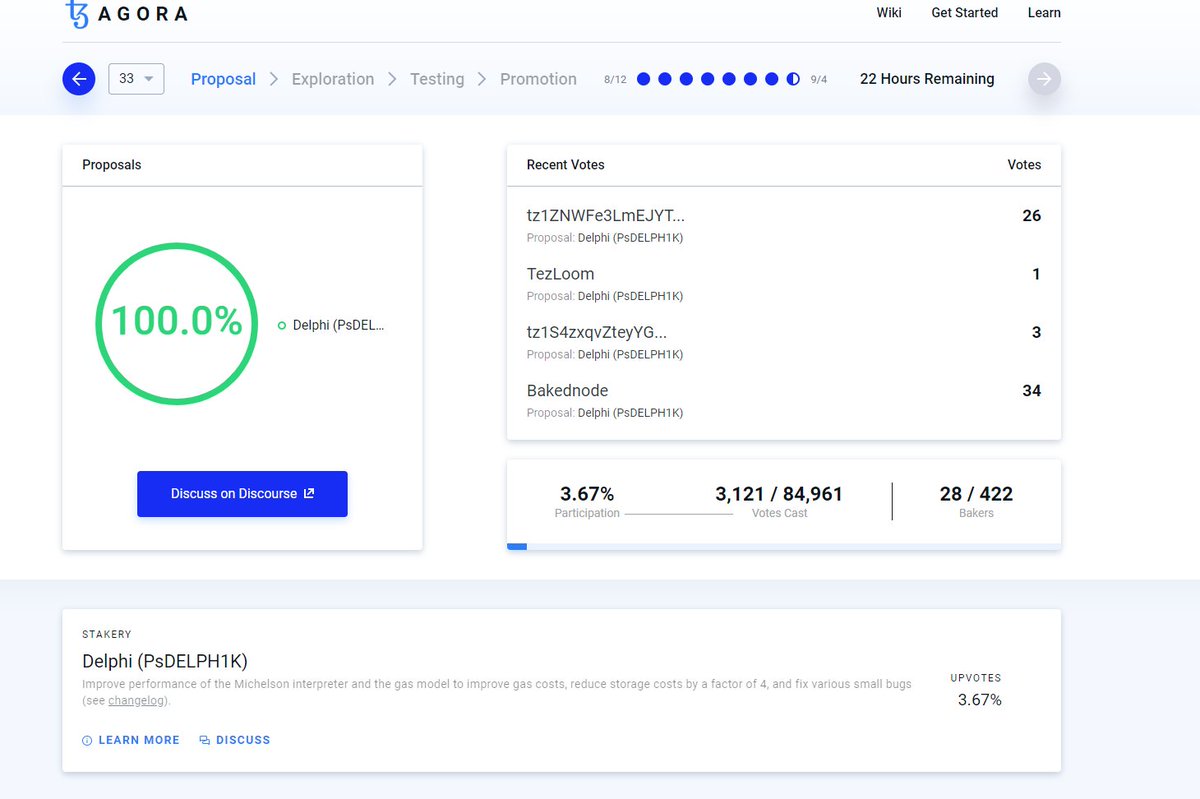 It's proposal season again, track the progress on #Tezos Agora

tezosagora.org/period/33