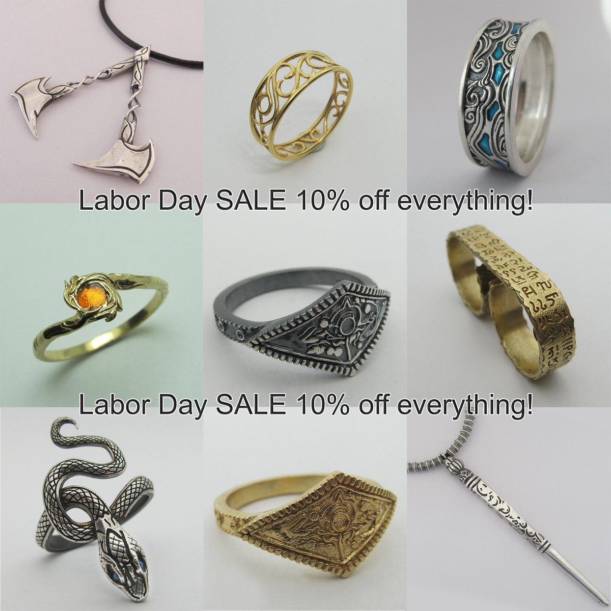 MimicryMetals's tweet photo. Starting tomorrow the 4th to midnight the 7th, I will be holding a Labor Day sale on my store! 10% off everything, now might be the perfect time to get yourself a deal on a replica or maybe an early Christmas gift for someone!
#DnD #darksouls #darksouls3 #lucifer #AssassinsCreed https://t.co/BTEfQHjeLr
