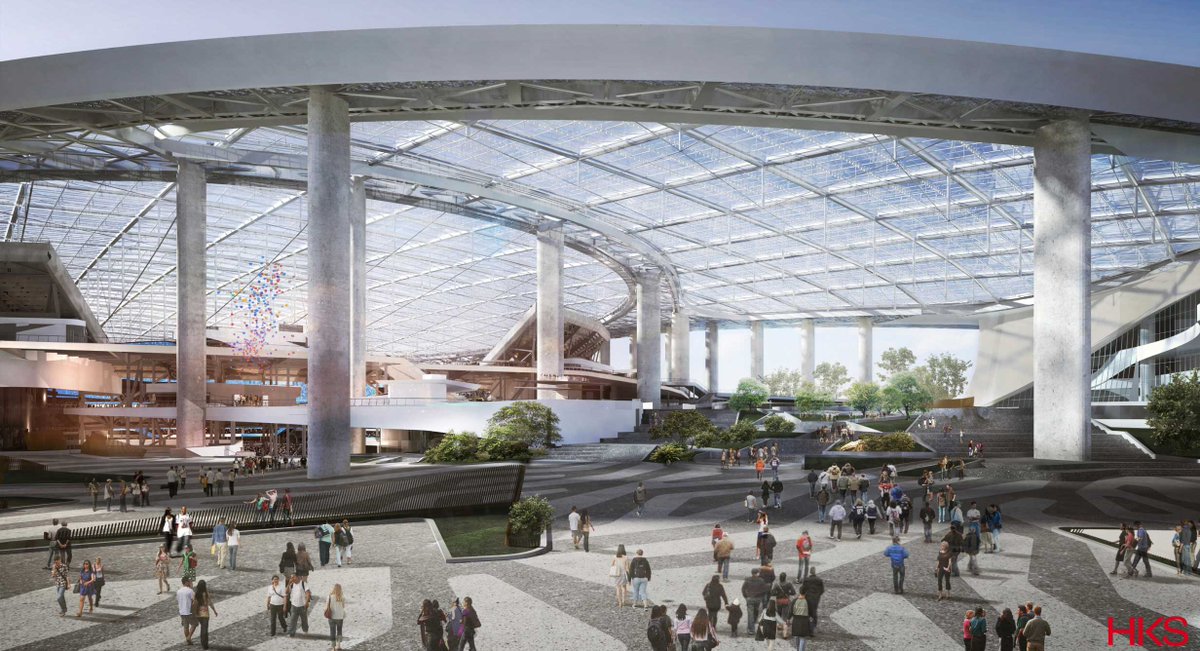 HKSArchitects's tweet photo. As @SoFiStadium readies for its debut without fans, HKS' Mark Williams envisions a day soon when all sports fans can have a virtual game day experience. Read his take on tech integration in stadiums -- the next frontier in sports and entertainment: https://t.co/kevfmjLiSd #design https://t.co/ub6nvAZQuF