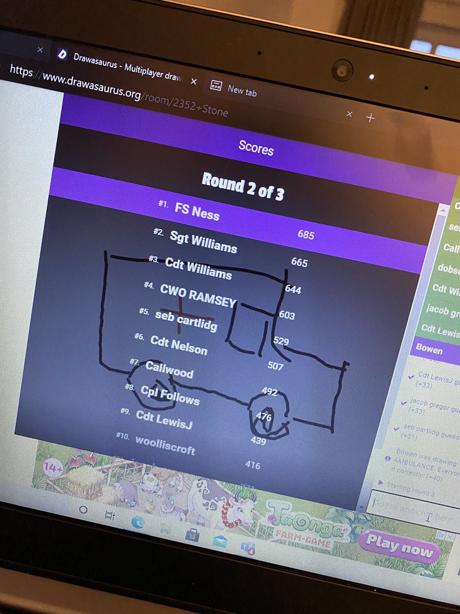 Tonight we decided to do something a little more relaxed on our virtual parade considering most of our cadets have returned to school this week. Fun night playing drawasaurus ✏️