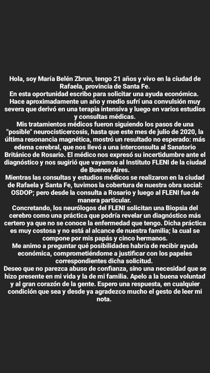 _xemmanuel's tweet photo. Hola! A una amiga le tienen que hacer una biopsia en la cabeza y el tratamiento es muy caro y la obra social no cubre. Cualquier ayuda es bienvenida.

Nos ayudan difundiendo! Muchas gracias 💘💪🏽 https://t.co/v9gFIQ8bRJ