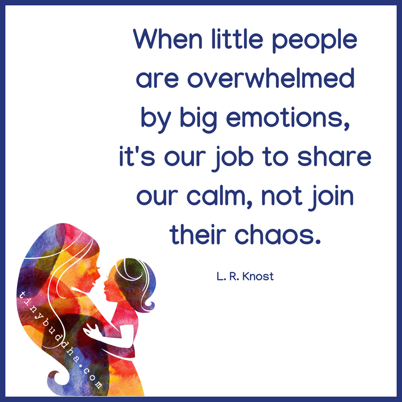 tinybuddha's tweet photo. "When little people are overwhelmed by big emotions, it's our job to share our calm, not join their chaos." ~L.R. Knost https://t.co/HVlITIstS1