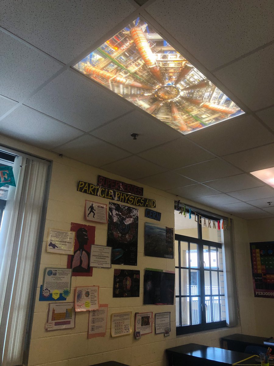 difyesci's tweet photo. Thank you @OctoLights for helping me make this custom @ATLASexperiment Light Cover for my classroom! It’s my @CERN away from CERN ❤️ my students love it!! https://t.co/OBk3tMzcZS