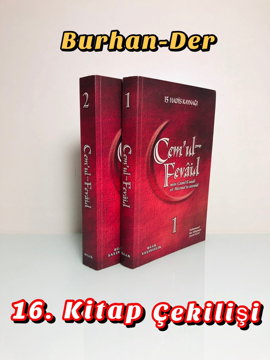 📩 <a href="/burhander/">BurhanDer</a> 16. Kitap Çekiliş !

📚 “Cem'ul-Fevâid” (2 Cilt)
🖊 Muhammed Er Rudani 

‼️Katılım Şartları;

1️⃣ <a href="/burhander/">BurhanDer</a> <a href="/salih78guzel/">Salih Güzel</a> takip
2️⃣ Bu twite rt ve beğeni
3️⃣ 2 kardeşini etiketlemek

🎁 hediye 1 kişiye verilecektir.
🚚 Ücretsiz Kargo 📦 
📅 Sonuçlar: 12 Eylül 2020