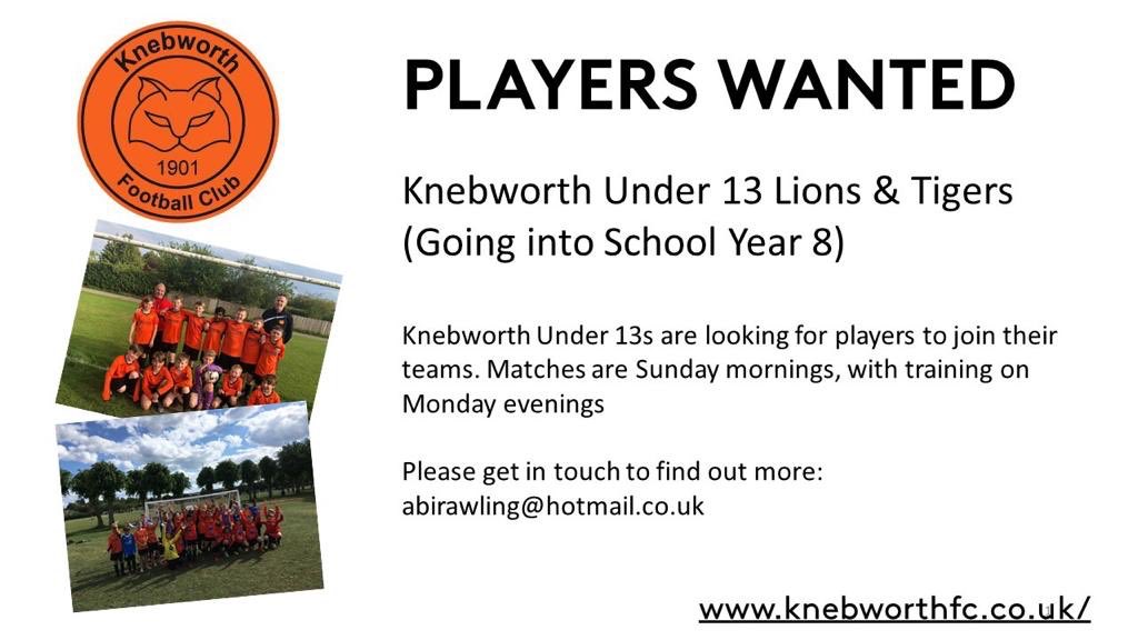 marcrawling's tweet photo. @KnebFC still on the hunt for new recruits for our fantastic U13 teams https://t.co/ellPcFKUso