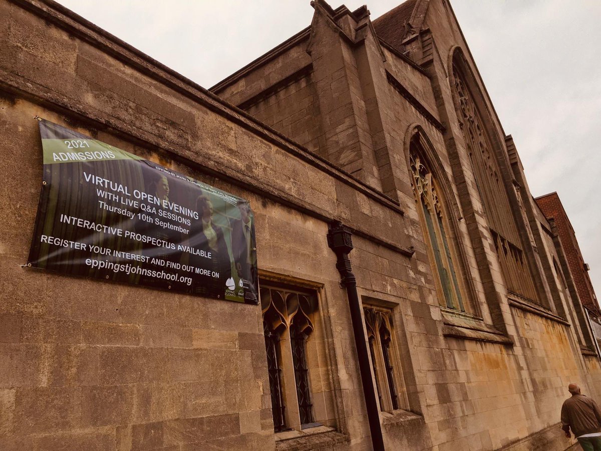 Our Virtual Open Evening Banner is now on display outside @eppingchurch  Please sign up for one of the ESJ Virtual Open Evening events via the following link:       tinyurl.com/ESJvirtualopen…