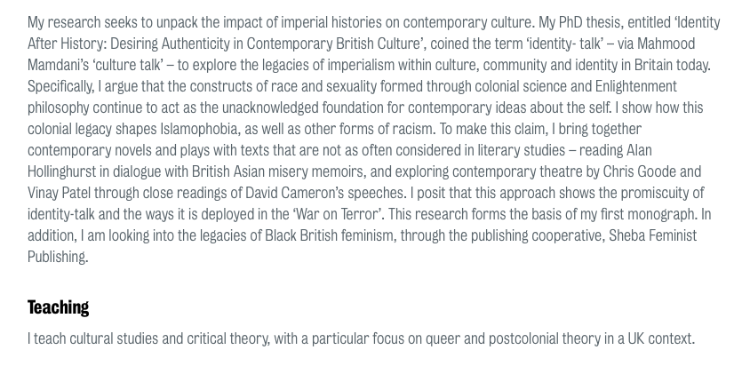 Dr Sita Balani, is a hopelessly  #woke academic, whose biographical blurb is almost impenetrable, and includes the bizarre claim that she coined the the term ‘identity talk’ - a term literally no one is using.