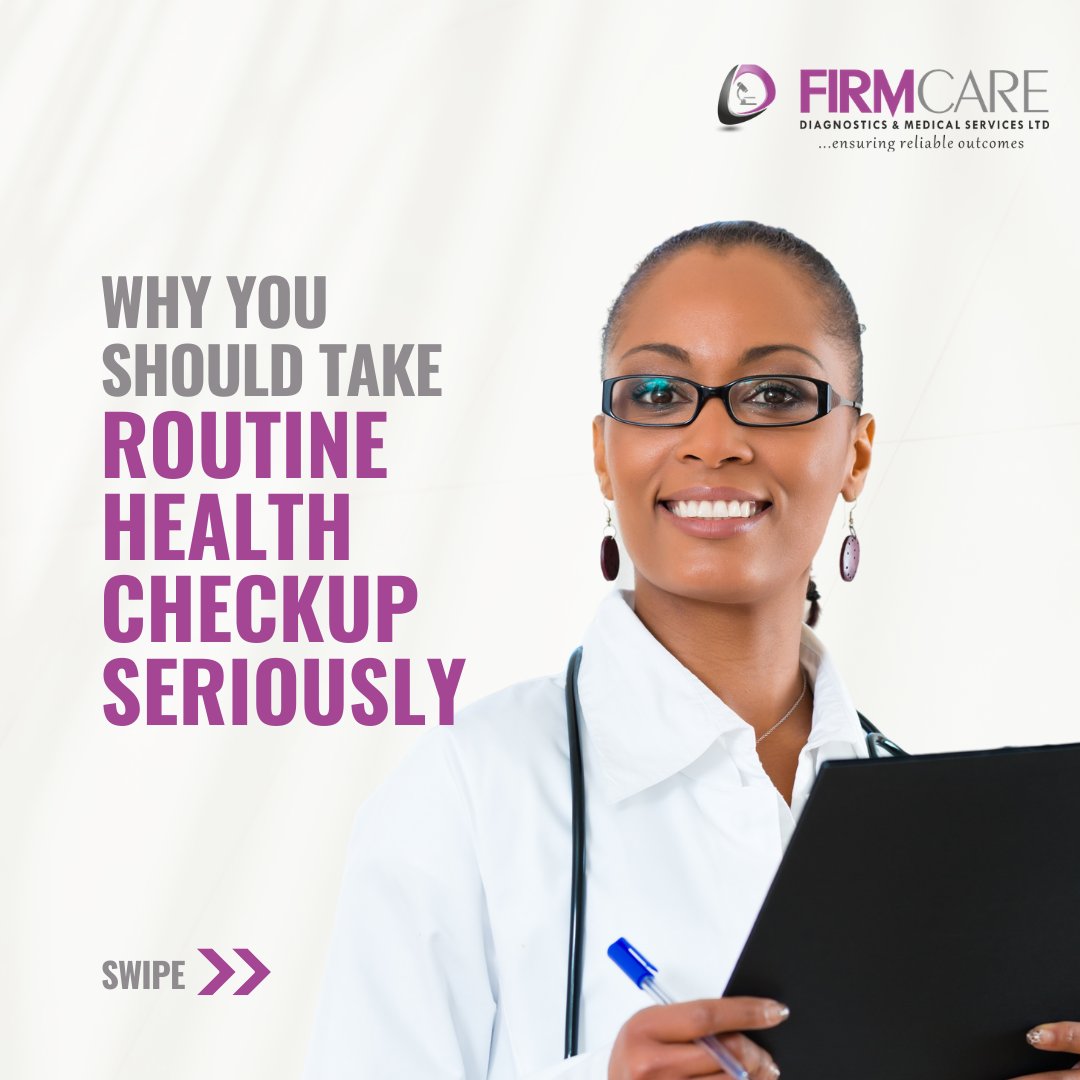 FirmcareLab's tweet photo. Why you should take routine health checkup seriously
1. Regular health checks can identify any early signs of health issues. Heart disease, diabetes and some cancers can often be picked up in their early stages, when treatment may be more successful.
#firmcarelab #abujalab https://t.co/JSjhyTnIX1